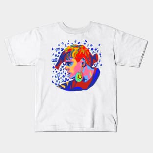 awsten knight rainbow tamagotchi portrait (round) Kids T-Shirt